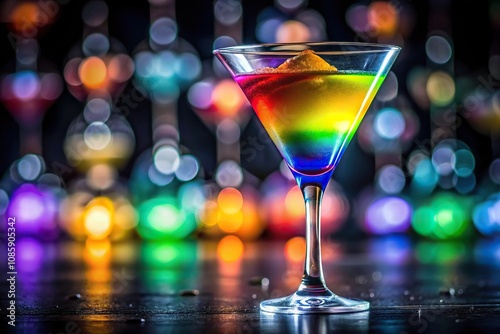 Colorful cocktail drink on tilted angle