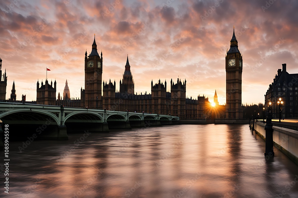 Naklejka premium Big Ben in London and English flag - toned picture