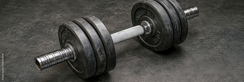 Black Iron Dumbbell on Grey Surface Black Iron Dumbbell on Grey Surface