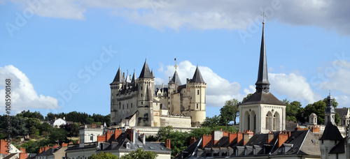 Obraz na płótnie Panorama sur Saumur w salonie