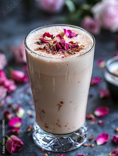 Rose lassi fizz indian cocktail