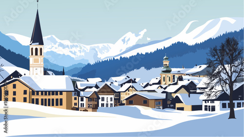 A Snowy Day in Kitzbühel, Austria