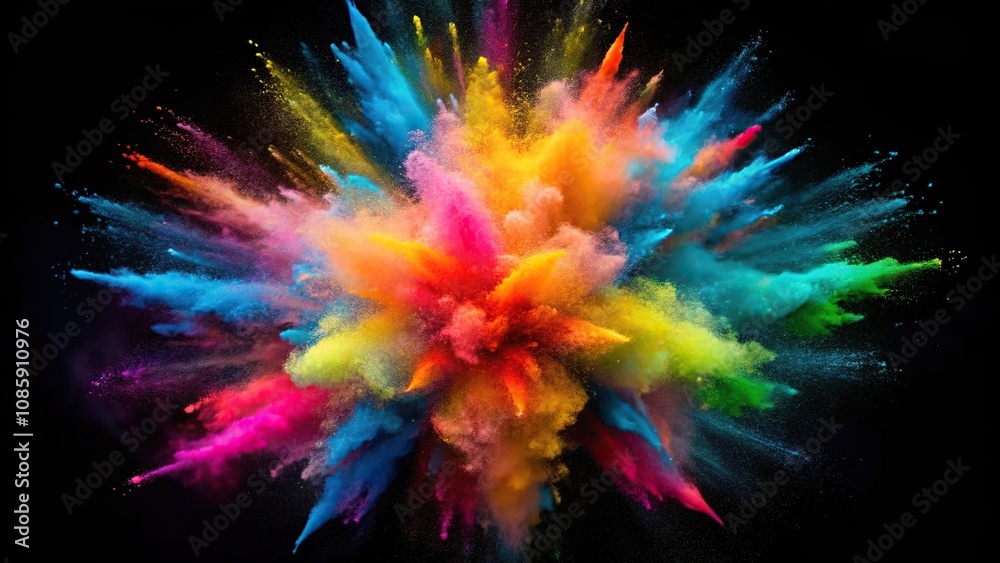 Colorful explosion of powder Colorful explosion of powder
