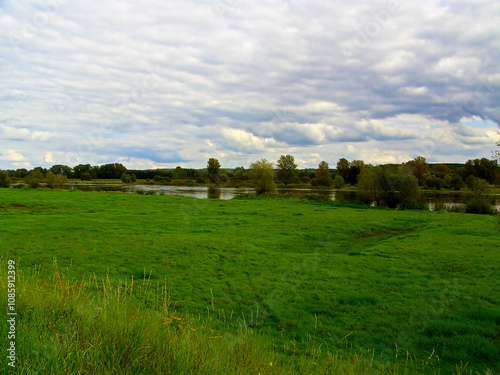 Obraz na płótnie Grenzlandschaft zwischen Deutschland und Polen w salonie