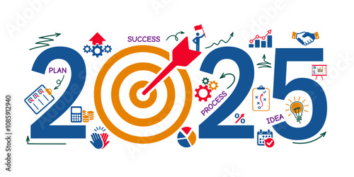 2025 goal plan in New Year, annual business plan for achieving goal and success in 2025 year