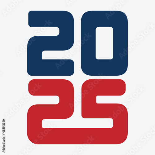 2025 Typography. Happy New Year 2025 Typography. 2025 Background. 2025 Text Typo Vector art.