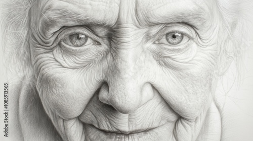 Wallpaper Mural Elderly woman with deep-set eyes and a gentle smile, showcasing wisdom and experience, AI Torontodigital.ca