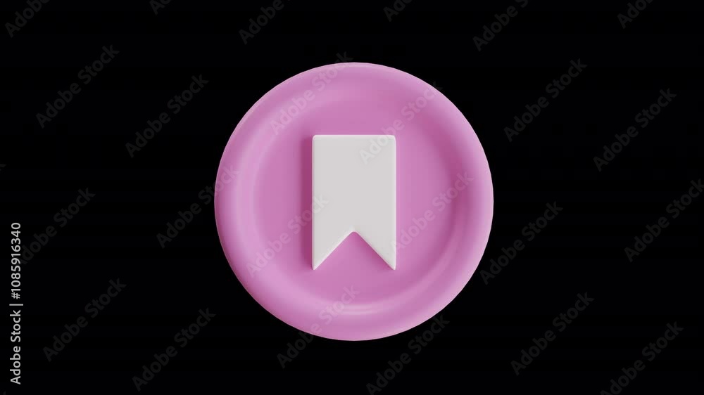 Minimalist Pink Bookmark Design on Plate Minimalist Pink Bookmark Design on Plate