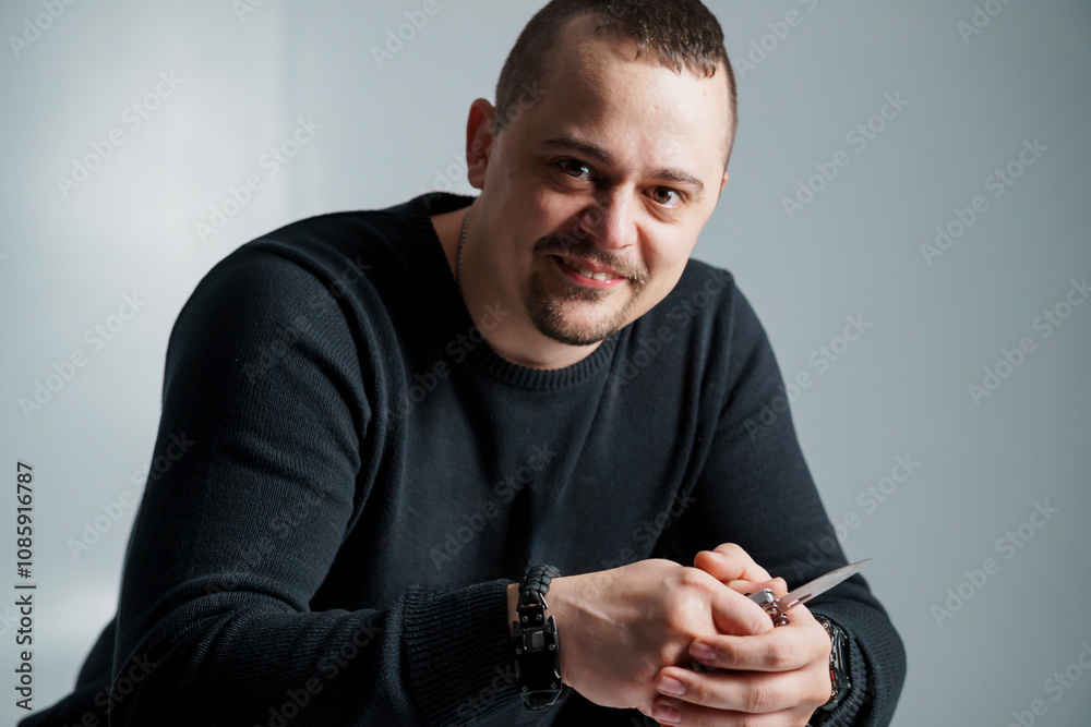 A Charming Portrait of a Man with a Confident Smile A Charming Portrait of a Man with a Confident Smile