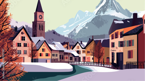 Chamonix Village Under the Peaks.eps