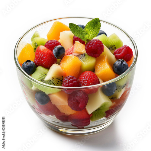 fruit, salade, aliment, frais, dessert, sain, balles, fraise, kiwi, orange, petit déjeuner, régime, fruit, salade de fruits, melon, rouge, bonbon, baie, nutrition, pomme, isolé, raisin, ananas, mûr, b