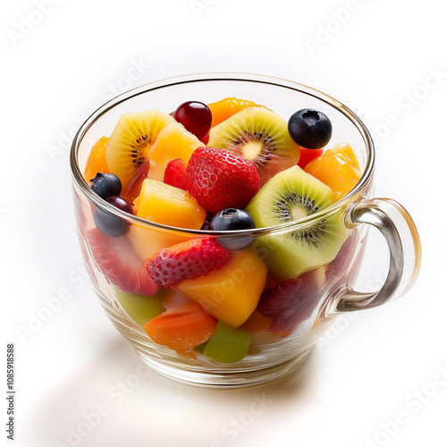 fruit, salade, aliment, frais, dessert, sain, balles, fraise, kiwi, orange, petit déjeuner, régime, fruit, salade de fruits, melon, rouge, bonbon, baie, nutrition, pomme, isolé, raisin, ananas, mûr, b photo