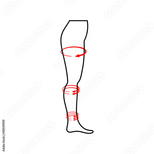 Compression tights icon, logo. Use for store equipment for rehabilitation after varicose vein surgery.