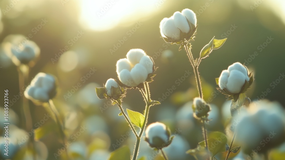 Fototapeta premium Natural Cotton Plant Gossypium in Blossom 