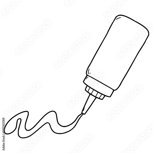container or bottle ketchup illustration hand drawn outline vector