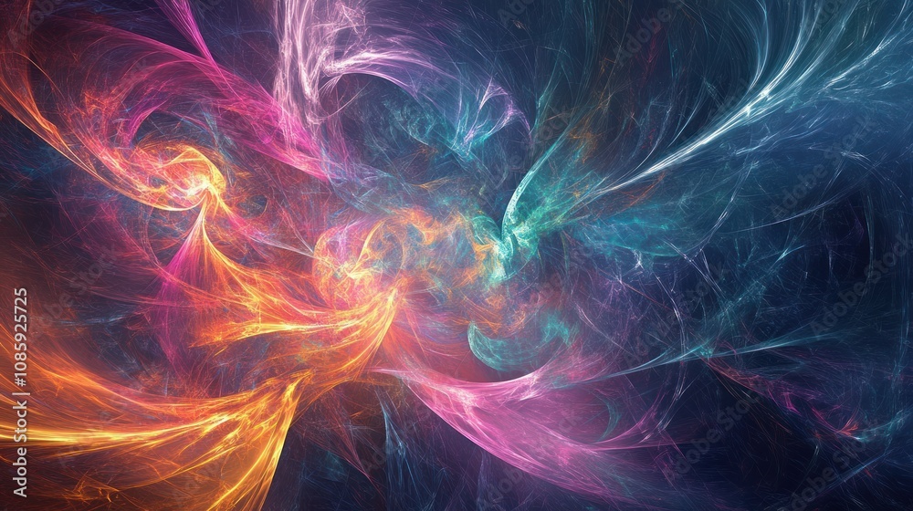 Abstract Swirling Colors in a Dark Sky Abstract Swirling Colors in a Dark Sky
