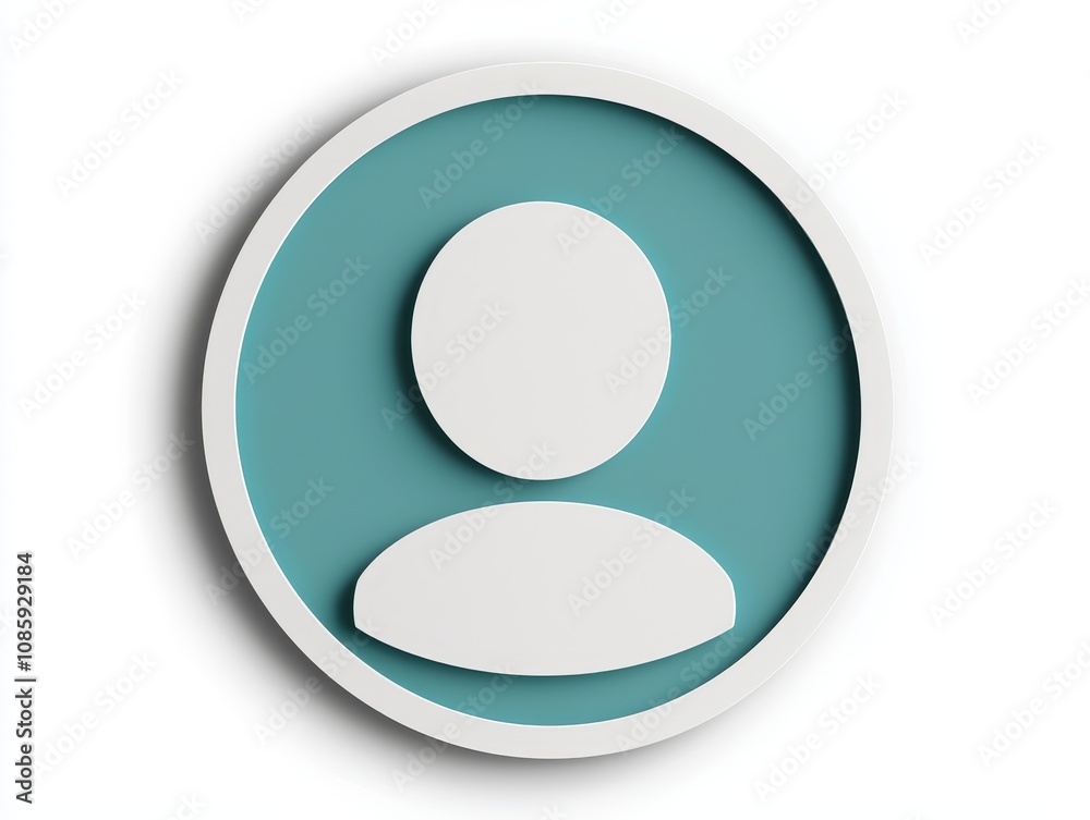 Minimalist Teal User Profile Icon on White Background - Clean and Modern Design for UI, Web, Branding Minimalist Teal User Profile Icon on White Background - Clean and Modern Design for UI, Web, Branding