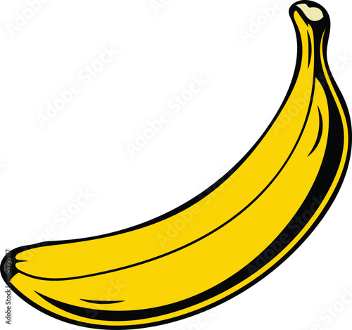 Fresh Banana Fruit Colorful Vector Illustration (Version: 02)