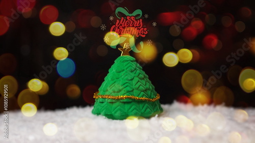 Christmas tree with a star.Happy Christmas photography Merry Christmas wishes. Bright Winter