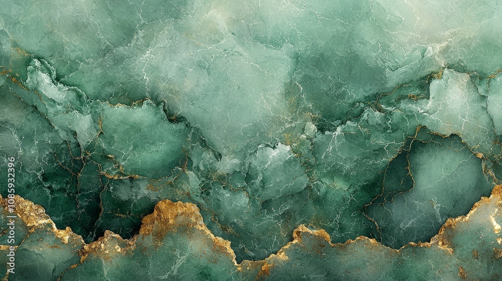 A textured green and gold abstract background, ideal for design and artistic projects. A textured green and gold abstract background, ideal for design and artistic projects.