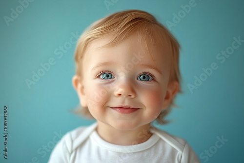 portrait of an white little boy with a smile