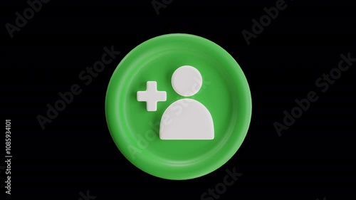 Green User Icon with Plus Sign