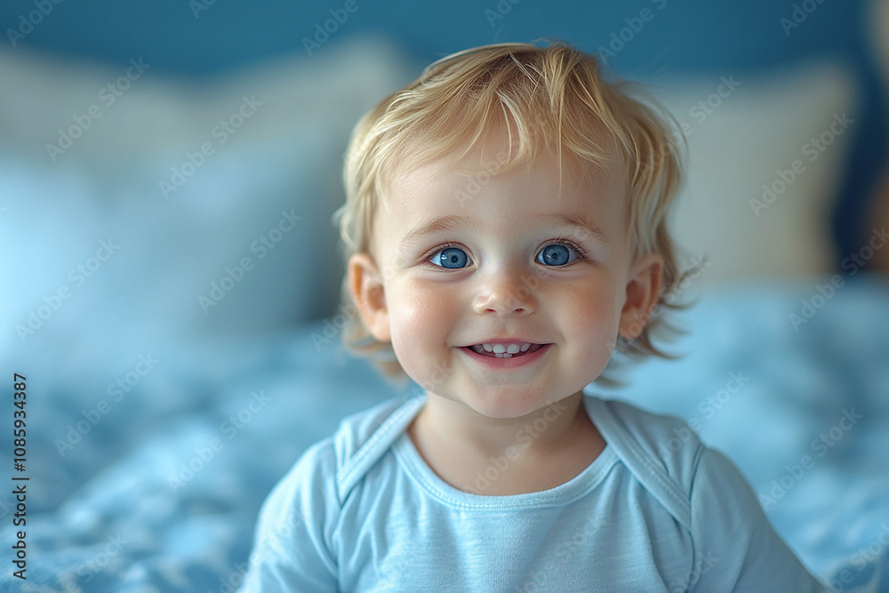 portrait of an white little boy with a smile