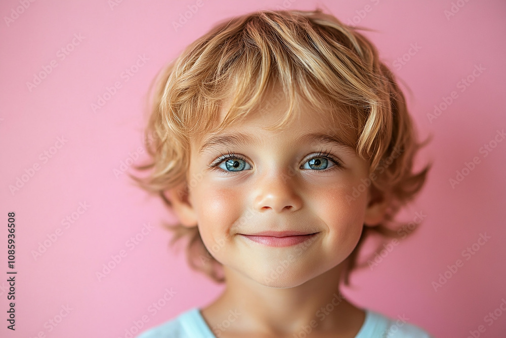 portrait of an white little boy with a smile