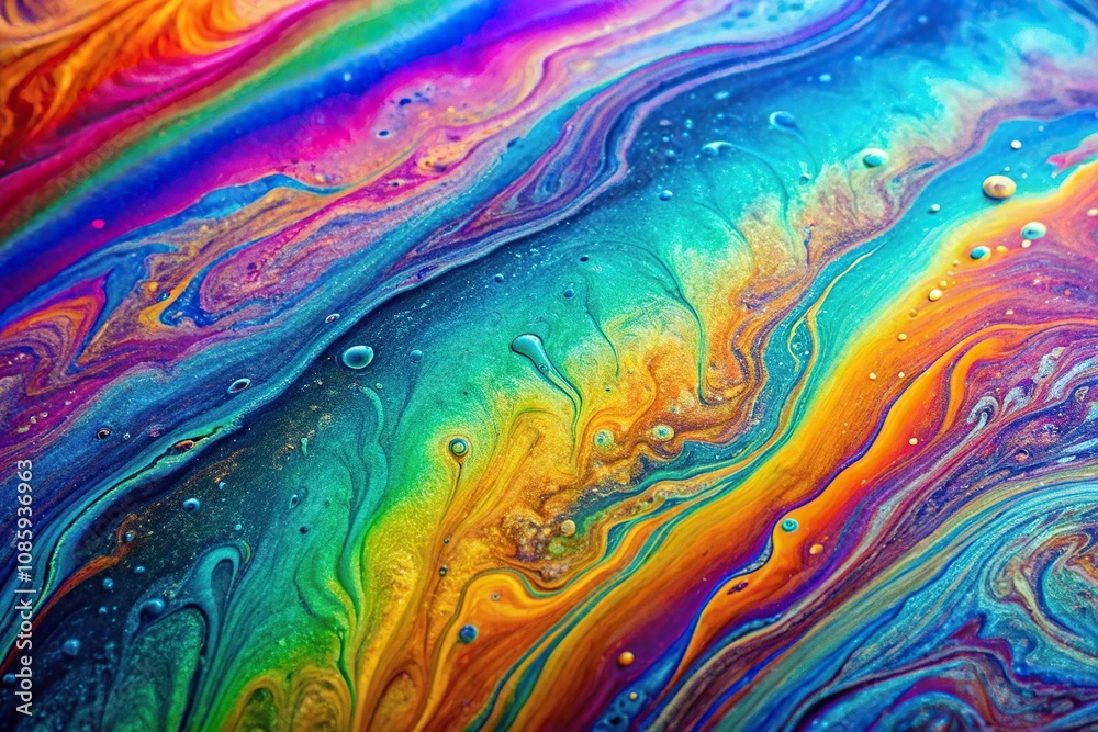 Colorful rainbow oil slick background with aerial view Colorful rainbow oil slick background with aerial view