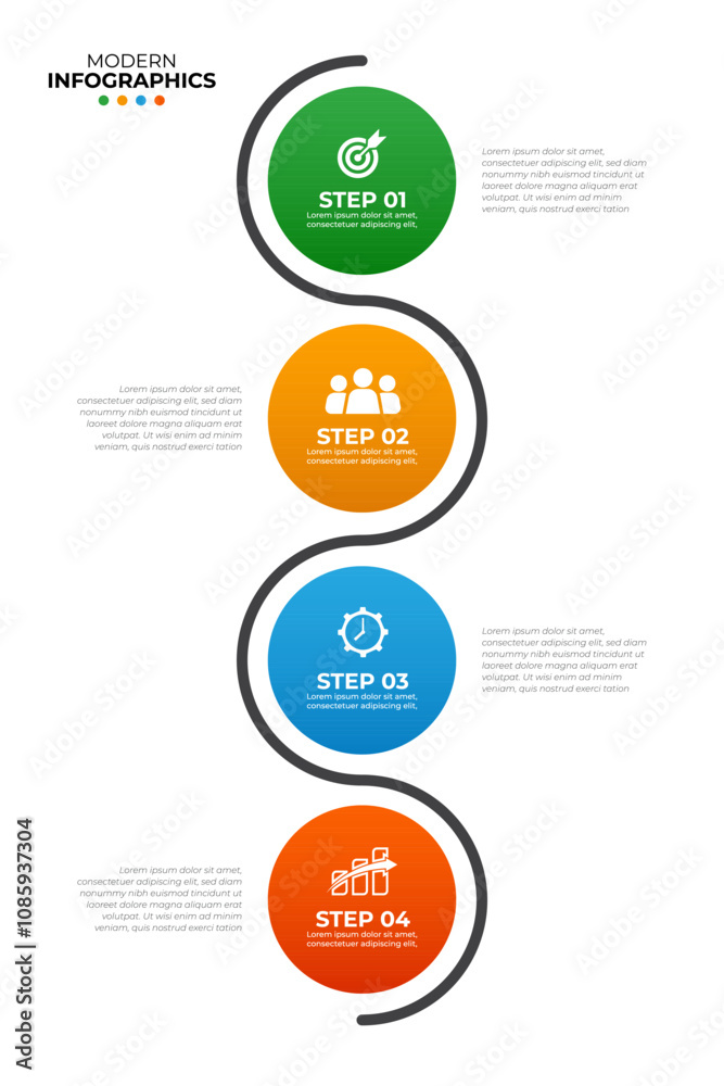 Modern Infographics With Color Gradation and Symbols Modern Infographics With Color Gradation and Symbols