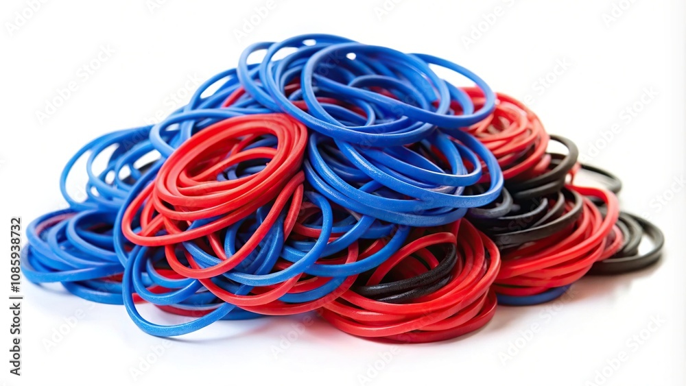 Colorful rubber bands on white background Colorful rubber bands on white background
