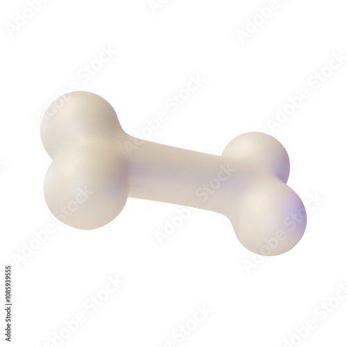 3d Dog Bone Cookie Snack or Puppy Toy Pet Concept Cartoon Design Style Isolated on a White Background. Vector illustration