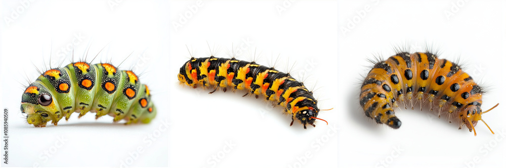 Set of Caterpillar isolated on a transparent background Set of Caterpillar isolated on a transparent background