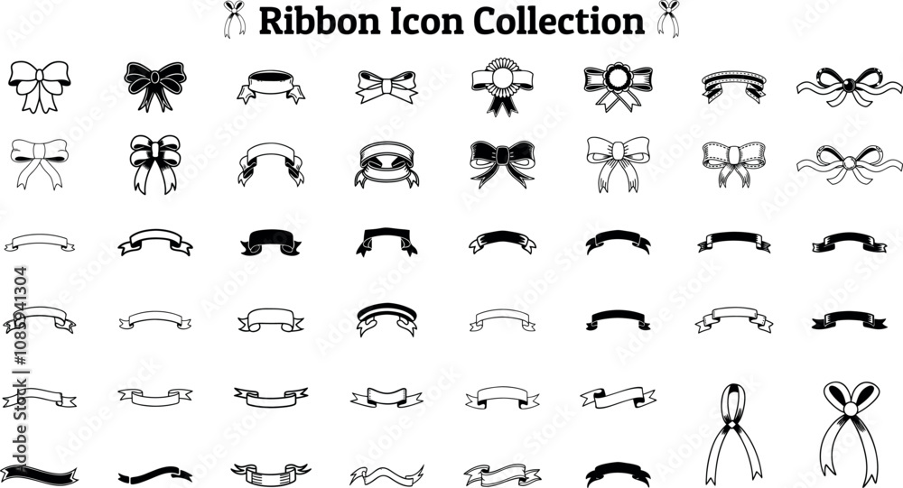 Fototapeta premium Ribbon Icon Collection, Badge Icon