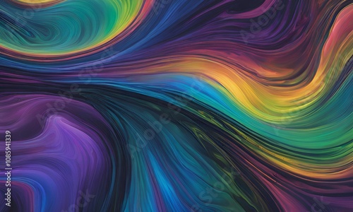 Oil Slick Effect with swirling rainbow iridescence.
