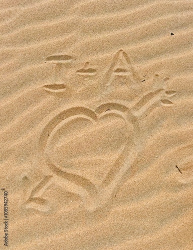 heart in sand