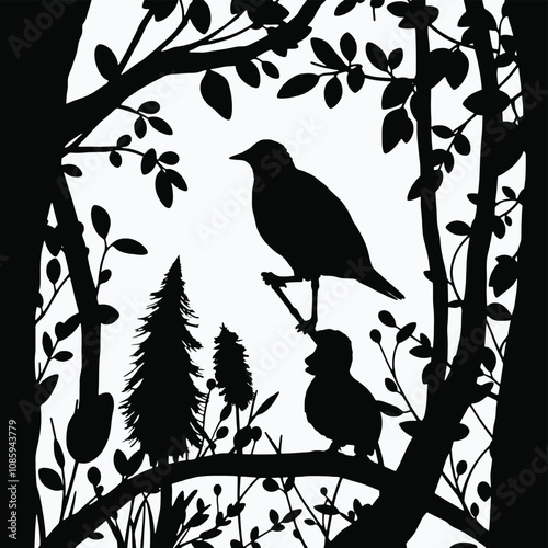 Nature Silhouette Clip Art and Vectors Silhouette, black color silhouette, on white background