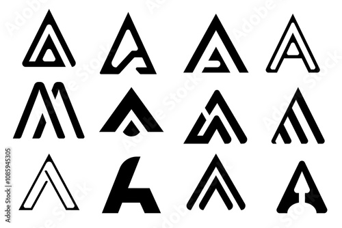 Free Download Abstract letter A logo design. icons for business - GFXLoad