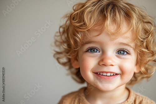 portrait of an white little boy with a smile