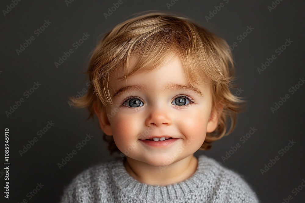 portrait of an white little boy with a smile