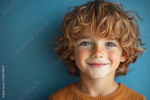 portrait of an white little boy with a smile