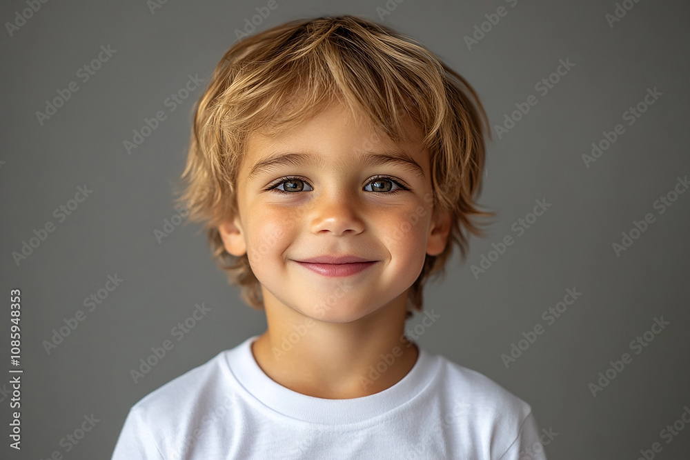 portrait of an white little boy with a smile