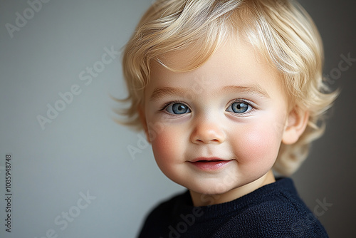 portrait of an white little boy with a smile