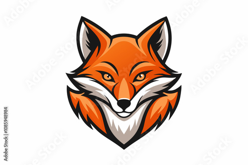 Fox Head Vector Illustration on White Background photo