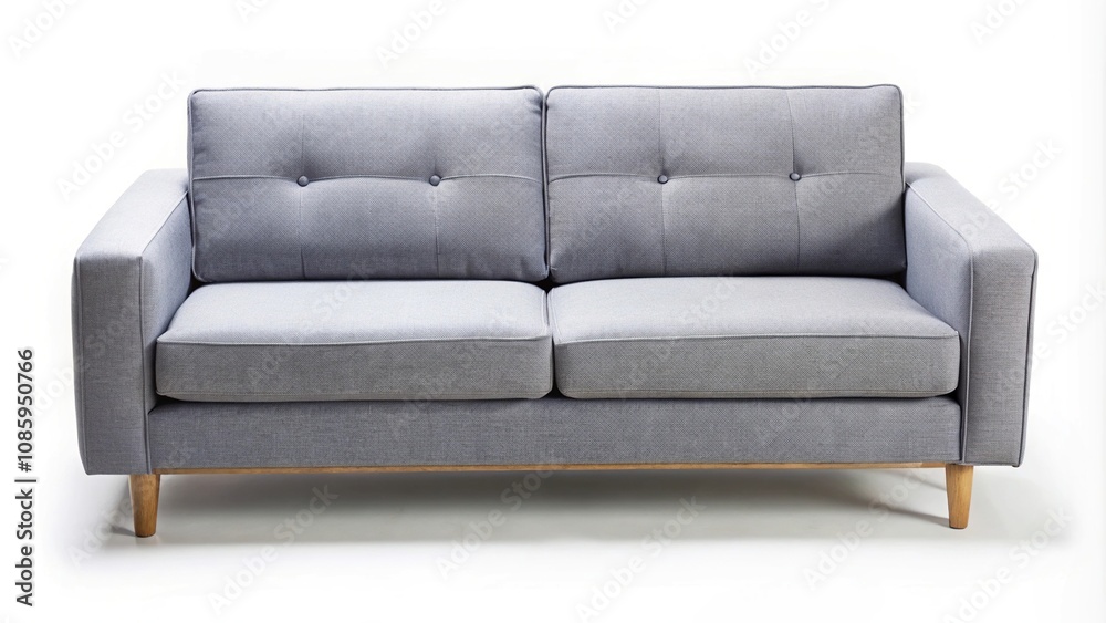 Fototapeta premium comfortable grey sofa isolated on white background