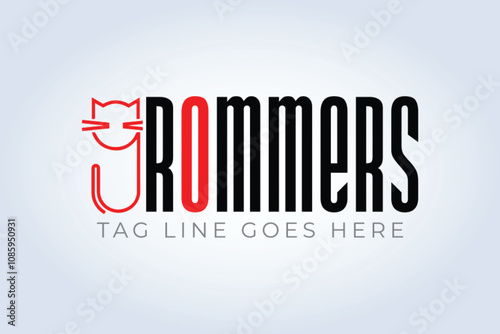 Pet Groomers Company Logo Template,  pet shop or cat cafe, animal hair salon, Abstract Background
