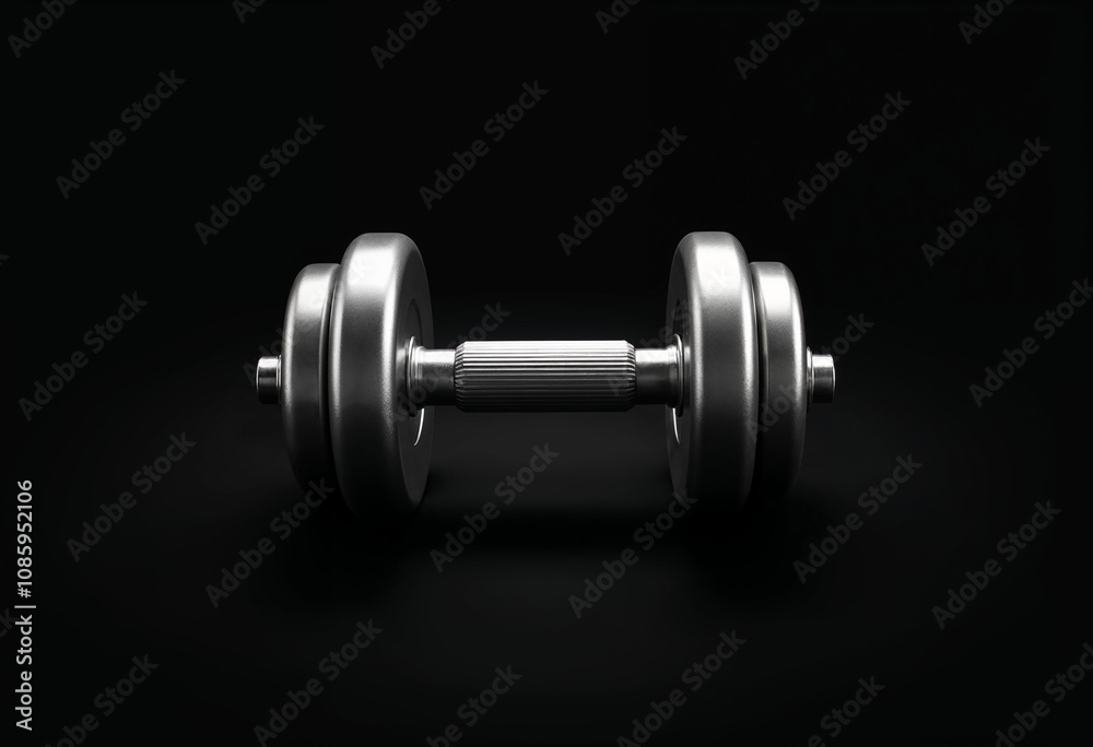 dumbbell on black background dumbbell on black background