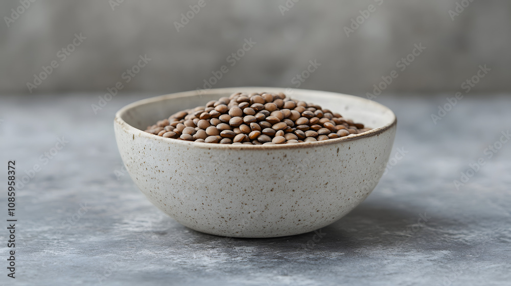 A small serving of cooked lentils in a plain ceramic bowl emphasizing wholesome plant-based nutrition. A small serving of cooked lentils in a plain ceramic bowl emphasizing wholesome plant-based nutrition.
