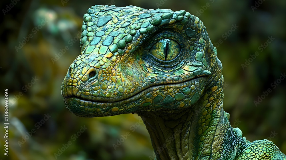 Realistic 3D of a green dinosaur head with detailed scales and a textured background, showcasing a lifelike appearance and expression. Realistic 3D of a green dinosaur head with detailed scales and a textured background, showcasing a lifelike appearance and expression.