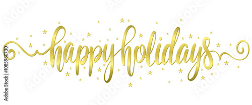 Happy holidays lettering script calligraphy vector eps